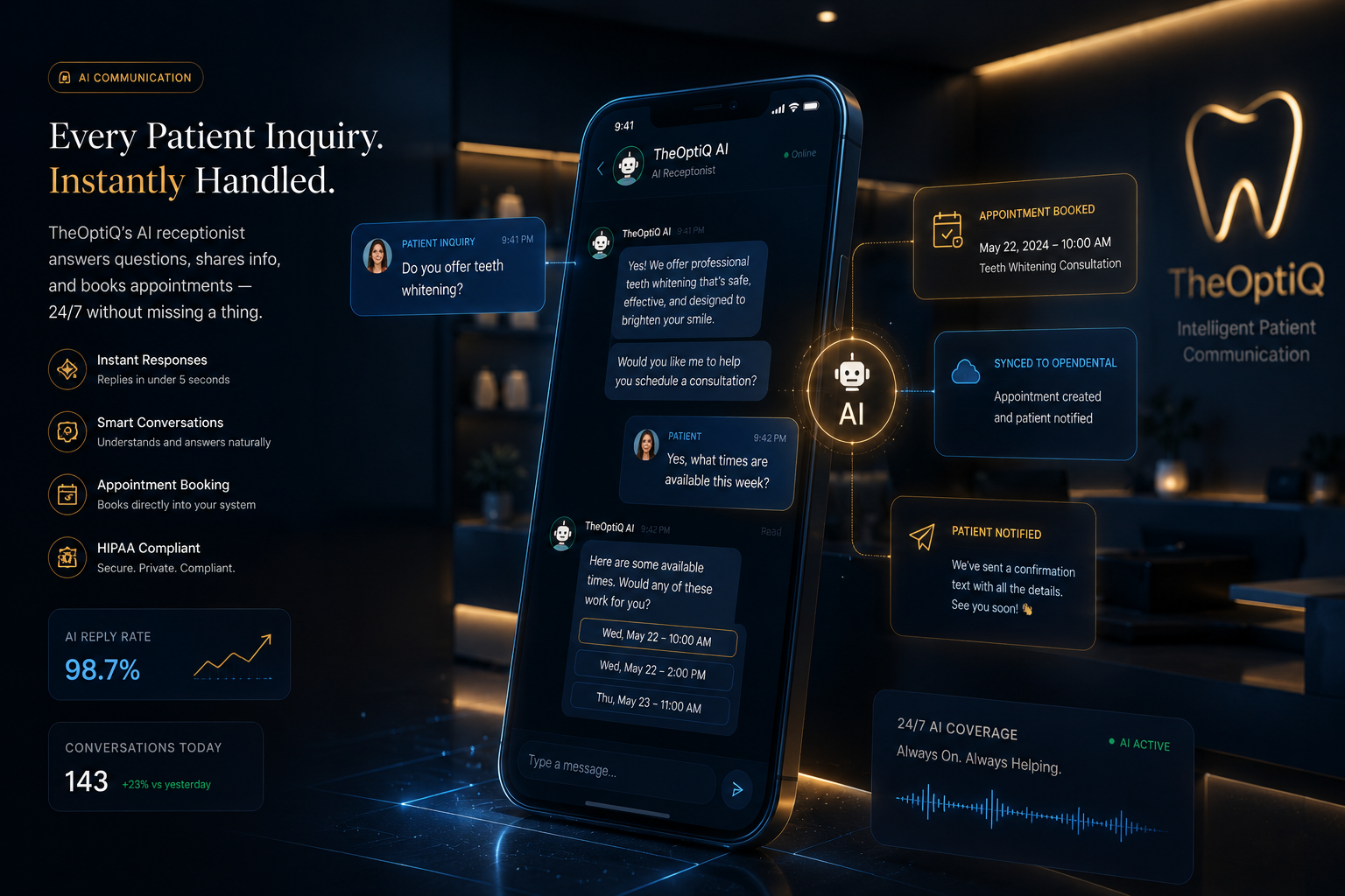 AI chat automation converting patient inquiries